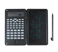 Calcolatrice scientifica con tavoletta LCD cancellabile, calcolatrice matematica Display LCD a due righe con blocco note Tavoletta per appunti Materiale indispensabile per l'aula