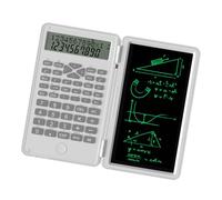 Calcolatrice scientifica ergonomica con 240 funzioni, display LCD a 2 righe e lavagna cancellabile, ideale per scuole medie, superiori e università, strumento matematico (bianco)