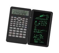 Calcolatrice scientifica ergonomica con 240 funzioni, display LCD a 2 righe e lavagna cancellabile, ideale per scuole medie, superiori e università, strumento matematico (nero)