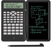 Calcolatrice scientifica, tavoletta da scrittura LCD 2 in 1 con design pieghevole per finanza e matematica, calcolatrice portatile per studenti, insegnanti e professionisti (nero)