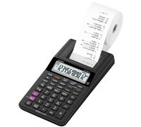 Casio HR-8RCE-BK Calcolatrice Scrivente Portatile, Display a 12 Cifre, Funzioni Check e Correct, Funzioni After Print e Re-print, Blister, Nero
