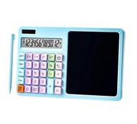 Calcolatrice solare a 12 cifre con lavagna LCD, perfetta per disegno creativo e calcoli efficienti al lavoro o a scuola (blu)