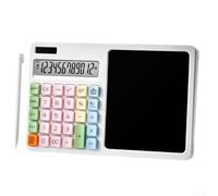Calcolatrice solare con lavagna LCD, grande display a 12 cifre, per ufficio, scuola, studio, tavoletta portatile in ABS per prendere appunti, con penna, per disegnare matematica, appunti, viola, blu