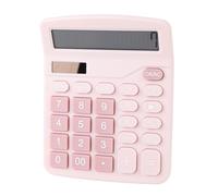Calcolatrice Solare, Design Compatto Portatile da Scrivania (PINK) | Operazioni a 12 cifre, alimentato ad energia solare, leggero, sta nelle borse