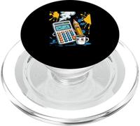 Calcolatrice Stanca con Matita e Caffè Illustrazione PopSockets PopGrip per MagSafe