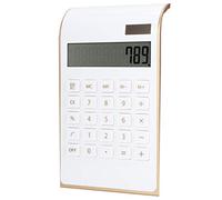 Calcolatrice Ultrasottile per L'energia Solare, Piccola Calcolatrice a 10 Cifre con Display LCD Inclinabile, Funzione Standard Calcolatrice Solare per Ufficio, Casa (WHITE)