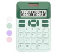 Calcolatrice verde, calcolatrice da ufficio di base con display LCD a 12 cifre, forniture per ufficio verdi, calcolatrice carina per ufficio, casa, scuola, negozio