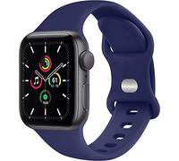 Calcoli compatibili con cinghie Apple Watch 45mm 41mm 44mm 40mm 42 mm 38 mm per uomini uomini morbidi silicone cinghia compatibile con Apple Watch SE/IWATCH Series 7 6 5 4 3 (45/44/40mm Navy Blue)