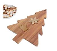 Calcolo di Natale - 14.96x9,45 pollici di cartoperie Acacia - Appetitore in legno a forma di albero che serve Plasso da cucina festoso