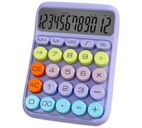 Calculator Calcolatrice, Scrivania Cute con Tasti Grandi, 12 Cifre | Casa e Accessori da Ufficio, Design e Colorato, Formato da Compatto, Semplice e Pratica, Ideale per Scuola - Viola