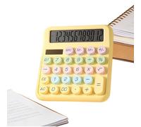 Calculatrice de Bureau 12 Chiffres | Solaire & Boutons Ronds Mignons