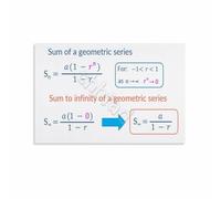 Calculus and Algebra Poster Sum of a Geometric Series Formula Educational Math Chart for Learning Spaces(Framed,16x24inch(40x60cm))