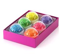 CALCUSO Elastici: Elastici colorati assortiti per uso scolastico/ufficio, 270 pezzi, 6 colori con 45 pezzi ciascuno, in sfere