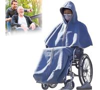 Calda copertura invernale for tutto il corpo, mantello con cappuccio for sedia a rotelle antivento, coperta termica da viaggio, for persone con mobilità limitata, all'aperto