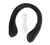 Calda fascia per il collo con rivestimento in pelle PU, regolazione della temperatura da 36 a 58 gradi, ricaricabile da 3000 mAh, indicatore LED per giorni freddi (nero)