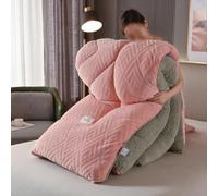 Calda Trapunta in Cashmere, Trapunta in Pile Double-Face Spessa Calda, Piumino Matrimoniale Invernale Caldo, Coperta per Biancheria da Letto Domestica,002,220x240cm(5kg)