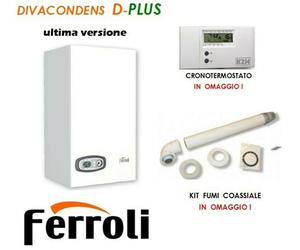 Caldaia Ferroli DIVACONDENS-D PLUS F24 KW + cronotermostato + kit fumi coassiale