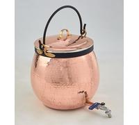 Caldaia in Rame Stagnato Interno Pentole Paiolo Fatto a Mano con Manico in Ferro, Coperchio e Rubinetti di Servizio Da 20 a 60 Litri (20 Litri)