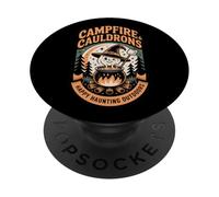 Caldaia strega e falò - Halloween nella foresta PopSockets PopGrip Adesivo