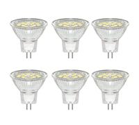 Caldarax 6 Pezzi Lampadine LED 3W MR11 GU4 12V 24V Spot, 35 * 35mm, Bianco Freddo 6000K, Equivalenti a 30W Lampada Alogena, 300LM, Fascio 120°, con Vetro Protettivo Trasparente, Non Dimmerabile