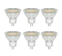 Caldarax 6 Pezzi Lampadine LED 3W MR11 GU4 12V 24V Spot, 35 * 35mm, Luce Naturale 4000K, Equivalenti a 30W Lampada Alogena, 300LM, Fascio 120°, con Vetro Protettivo Trasparente, Non Dimmerabile