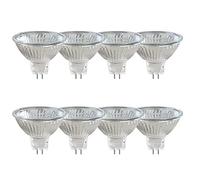 Caldarax 8 Pezzi Alogeno Faretti GU5.3 20W 12V, Dimmerabile Bianco Caldo 2700K, 210LM, Lampadina Alogena Dicroica con Riflettore, MR16 Faretto GU5.3 Base bi-pin, per illuminazione da incasso