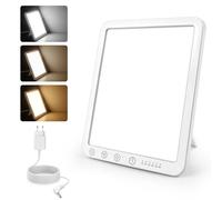 Caldarax Lampada per Terapia della Luce 15000 Lux, Lampada a Luce Diurna senza Sfarfallio/UV, 3 Temperature di Colore, 5 Livelli di Luminosità, 6 Timer, Controllo Touch, Funzione Memoria