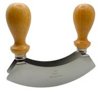 Calder mezzaluna doppia lama acciaio manico legno cm 14