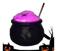 Caldero - Lampada caldaia nera per Halloween con cambio di colore aracnito | Luce per caldaia per casa, portico, terrazza, giardino, prato, ingresso, cucina, sala da pranzo, mensola