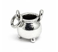 Calderone 3D Charm Argento Sterling 925 Piccole Streghe Pot Wiccan Gioielli e...