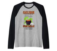 Calderone Cookin' Spooktacular Condimento Chef Halloween Maglia con Maniche Raglan
