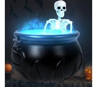 Calderone da Strega per Halloween Con Nebbia e Scheletro - Grande Con Illuminazione - Decorazione per Feste di Halloween