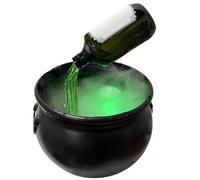 Calderone di Halloween, Calderone con bottiglie di pozioni galleggianti e creatore di nebbia Halloween spettrale per la casa, feste, mensole del camino, decorazioni per la tavola, streghe