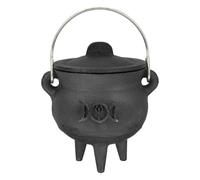 Calderone di Halloween in ghisa - Calderone nero con coperchio e manico, vaso di calderone da strega | Secchio per ciotola bruciante di caramelle di Halloween accessorio per la decorazione di mago per