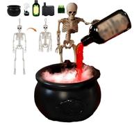 Calderone Galleggiante Per Streghe Di Halloween, Set Di Decorazioni Per Interni Di Halloween, Decorazione Da Strega Con Bottiglia Di Pozione Di Levitazione Magica E Atomizzatore, Ciotola(Red)