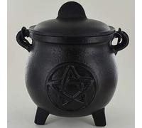 Calderone in ghisa con grande pentacolo, per streghe, accessorio magico per pozioni Wicca e neopaganesimo, idea regalo