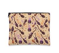 Calderone in tela con cerniera, fantasioso e giocoso manico di scopa a forma di stella di Halloween beige portatile con cerniera borsa da viaggio per viaggi, bagno, organizer per toeletta e borsa