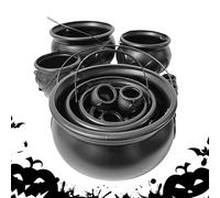 Calderone per strega di Halloween, 10 pezzi, bollitore nero, porta caramelle di Halloween, calderone nero | Bollitore decorativo per feste per decorazioni per la casa, trucco per bambini