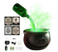 Calderone per streghe di Halloween, decorazioni di Halloween, per interni, facile da installare, con bottiglie di pozione galleggianti magiche e diffusore, per Halloween, decorazione per interni ed