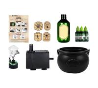 Calderone per streghe di Halloween, secchio nero per streghe, ornamento spettrale, decorazione festiva per feste all'aperto, portico, cortile, esterno, prato, casa, stanza