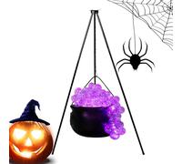 Calderone per streghe di Halloween su treppiede,Caldero per streghe grande con luci | Ciotole decorative portatili per streghe - Decorazione di Halloween resistente alle intemperie per giardino p