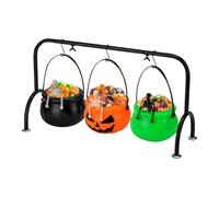 Calderone - Servitore Calderone | Servitori Per Feste A Tema | Set Completo Portabiscotti Con Griglia Per Halloween Matrimoni Picnic Estivi Ingresso Tavolo Cucina Servizio