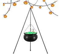 Calderone strega di Halloween - Calderone streghe di Halloween su treppiede con luci - Forniture per le vacanze per casa infestata all'aperto portico interno ingresso passerella recinzione festa