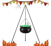 Calderone strega di Halloween - Calderone streghe di Halloween su treppiede con luci | Forniture spettrali per le vacanze per patio, , cortile, casa, casa infestata, servizio fotografico