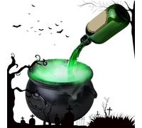Calderone streghe - Calderone di Halloween con nebulizzatore, vaso nero con bottiglie galleggianti per pozioni galleggianti, forniture per le vacanze per ingresso esterno cortile cortile