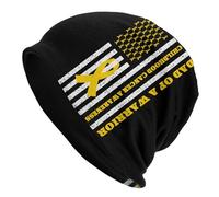Caldi Beanie Berretti Dad of A Warrior Childhood Cancer Awareness Invernale Cappelli Elasticizzato Bici Cappello per Alopecia, Arrampicata, Chemio