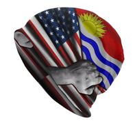 Caldi Beanie Berretti USA American Flag And Kiribati Flag Slouch Beanie Hat Elasticizzato Beanie Elastico per Motociclismo, Dormire, attività All'Aperto