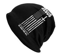 Caldi Berretto da Corsa American Flag Jesus Cross Beanie Elastico Morbido E Caldo Slouch Beanie Hat per Sci, Chemio, Arrampicata