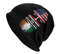 Caldi Bici Cappello American Grown with Cote D'Ivoire Roots Flag Slouch Beanie Hat Elasticizzato Beanie Elastico per Chemio, Sport, Dormire
