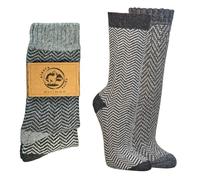 Caldi calzini in lana con motivo a zig-zag, con lana di alpaca, 2 paia di calzini colorati con tallone rinforzato, lana vergine e alpaca (IT, Numero, 39, 42, Regular, Regular, Mix-2)